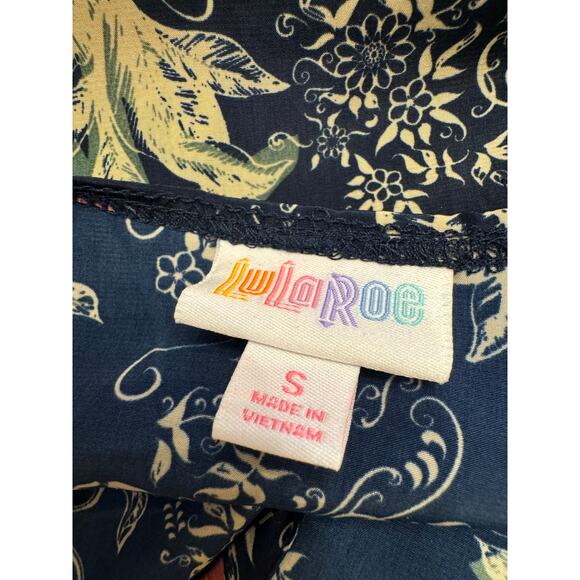 Floral Sleeveless Kimono Duster Wrap Navy Lightweight S Boho Flowy Semi Sheer - Picture 2 of 12